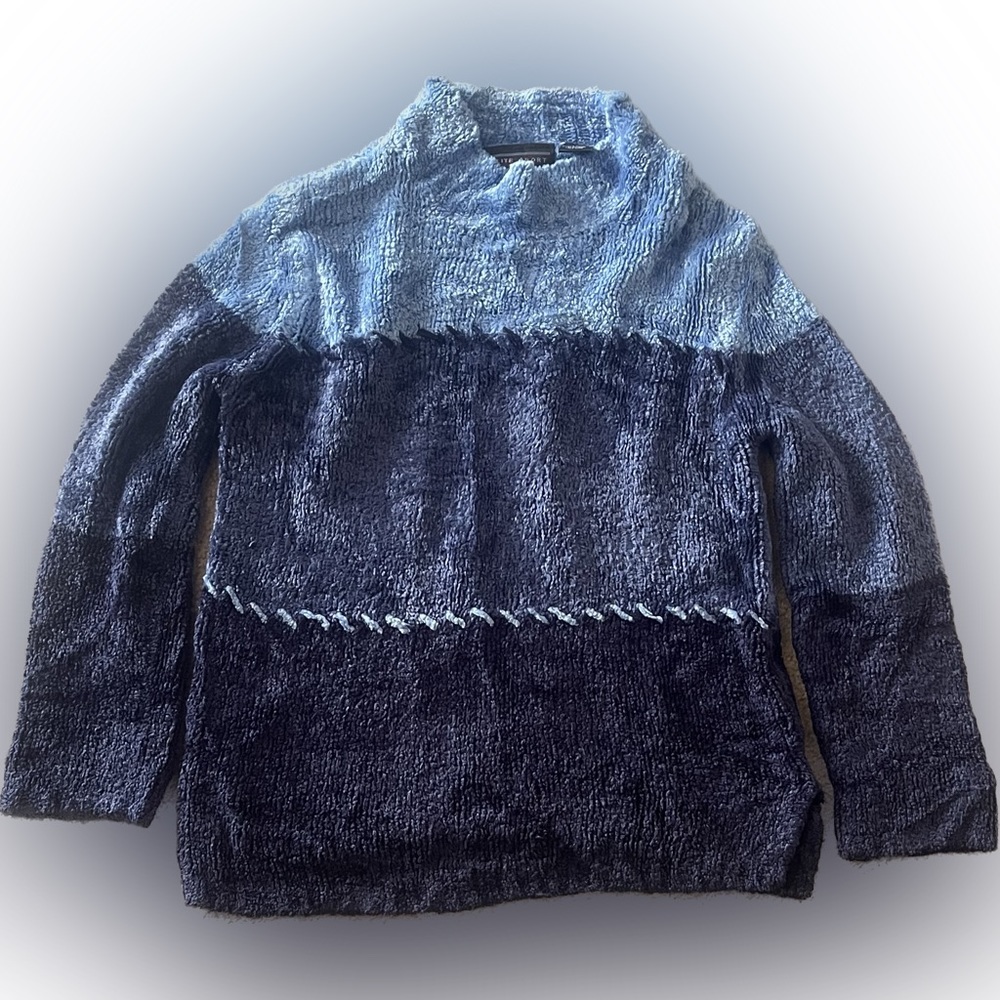 Elite Sport Petite Blue Colorblock Sweater | Sz PS